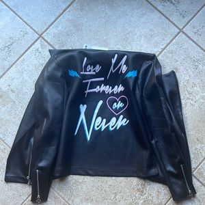 Boho jacket love me forever or never biker leather